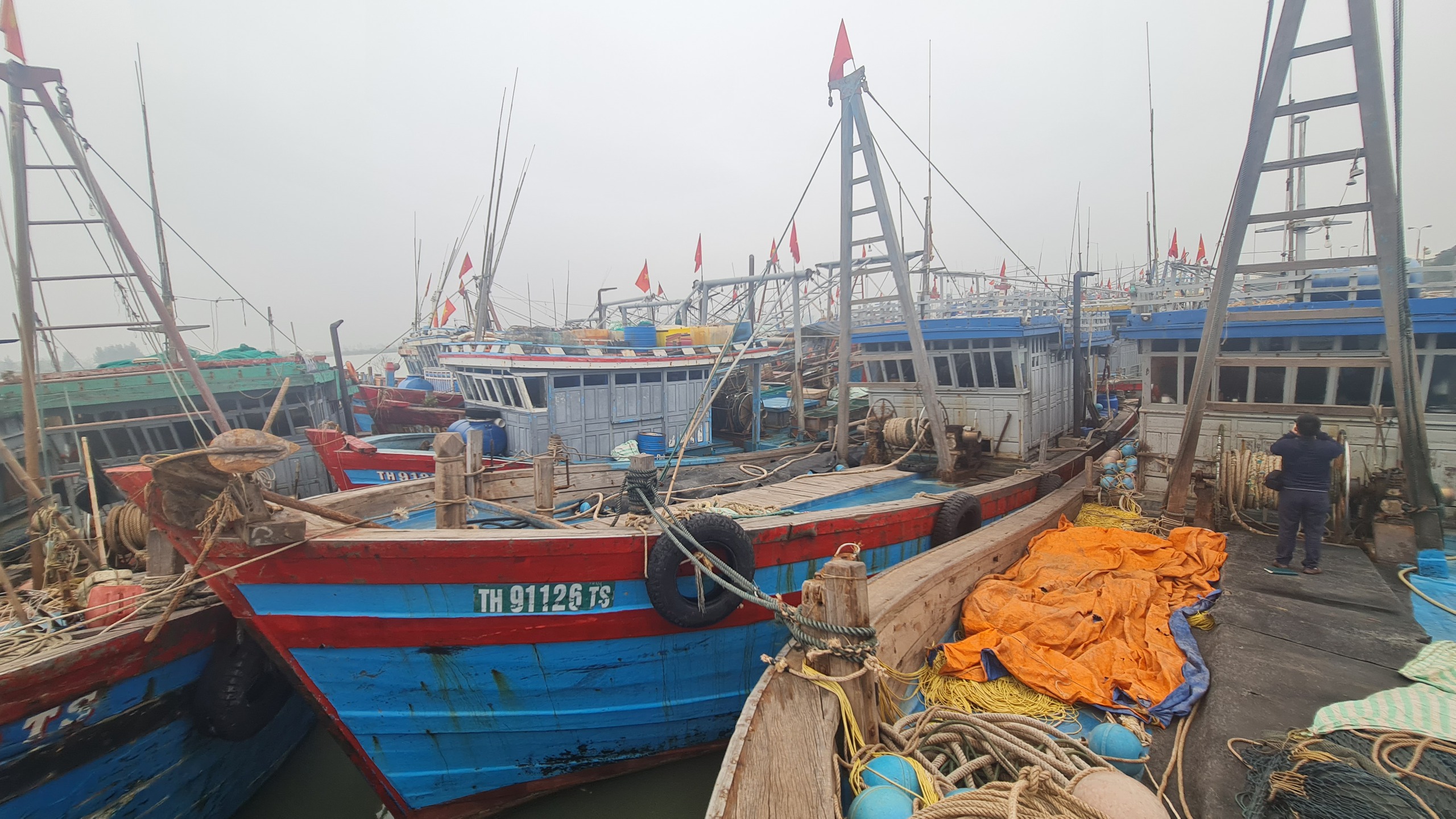 Thanh Hóa cấm biển từ 8h ngày 21-7, hàng nghìn tàu cá đã vào bờ